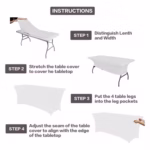 Arriendo Mantel Blanco Spandex 1,80 mts - Imagen 3