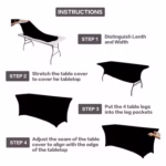 Arriendo Mantel Negro Spandex 1,20 mts - Image 3