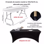 Arriendo Mantel Negro Spandex 1,20 mts - Image 2