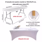 Arriendo Mantel Blanco Spandex 1,80 mts - Imagen 2