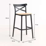 taburete crossback negro medidas