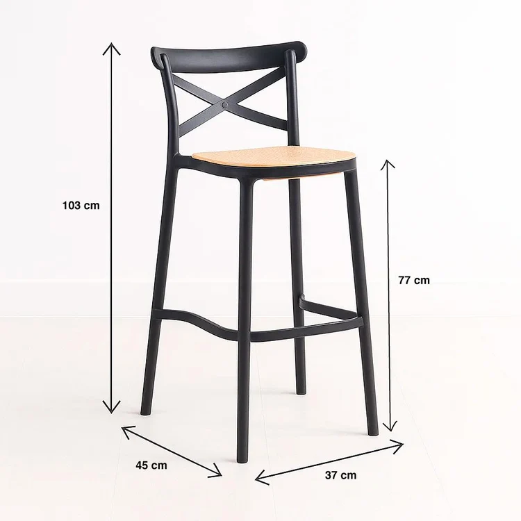 taburete crossback negro medidas